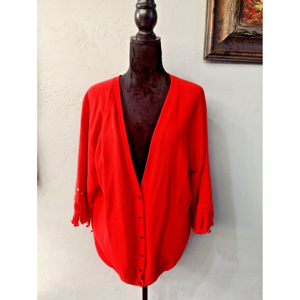 Lida RED FLEECE SWEATER Prescott AZ with Indian‎ paintings Size L